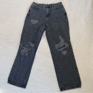 Garage Denim Black Vintage Straight Distressed Jeans